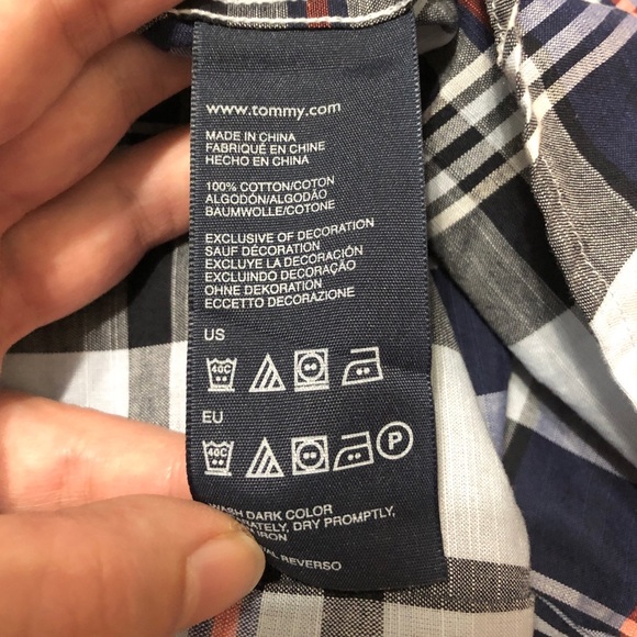 Tommy Hilfiger Plaid S/S Collared Button Down - M - Picture 8 of 8